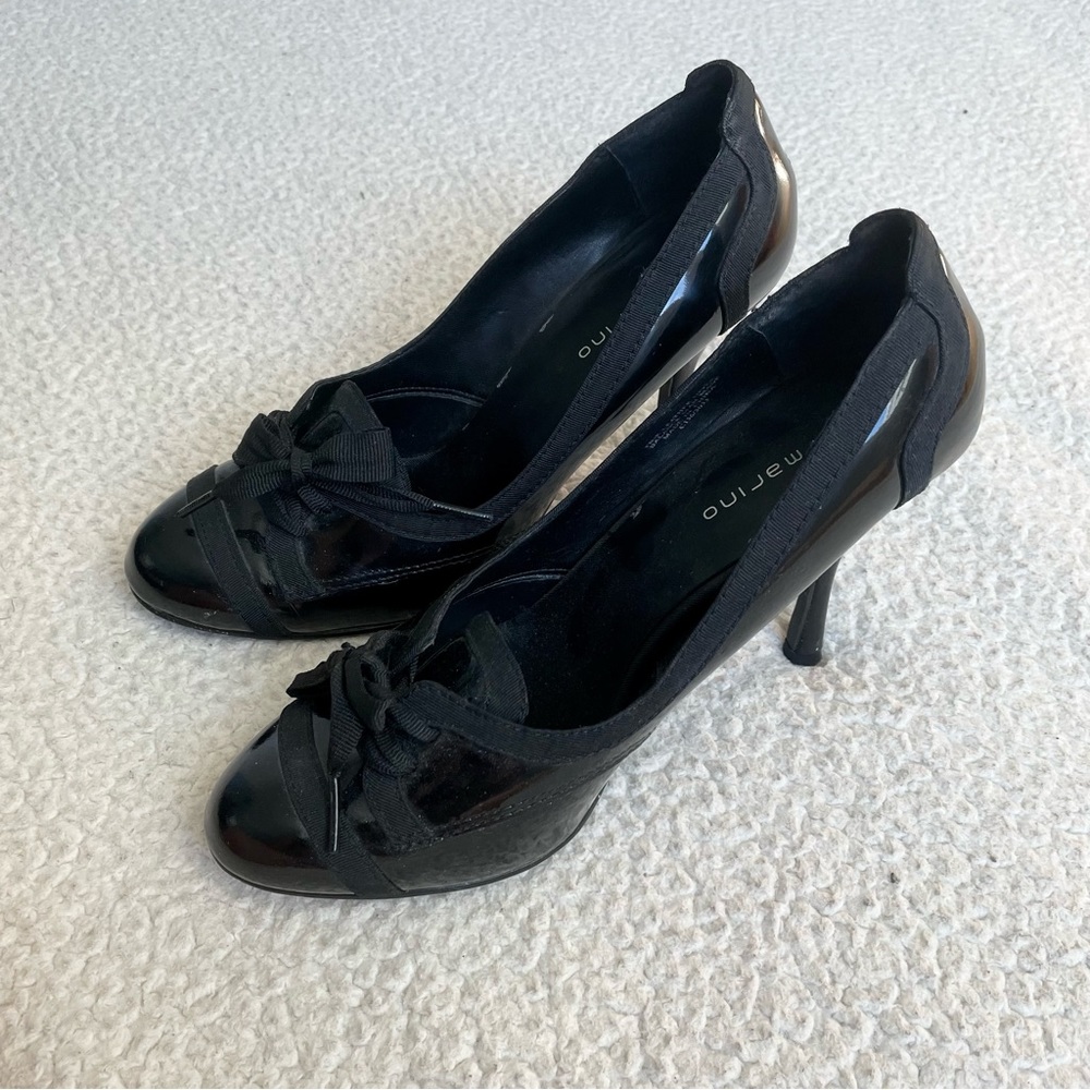 Ann Marino Black Lace Up High Heels